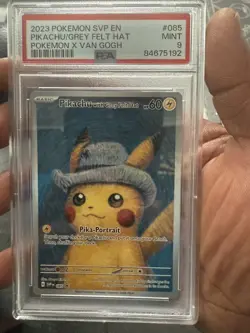 Pokemon SVP 2023 Pikachu with Grey Felt Hat Van Gogh 085 Promo PSA 9 GEM MINT - Image 1