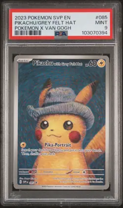 2023 Pokemon SVP EN Pikachu with Grey Felt Hat #085 PSA 9 Van Gogh Promo - Image 1