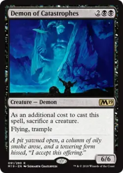 MTG - Demon of Catastrophes - Foil - Core Set 2019 - NM, English Magic FLAT RATE - Image 1