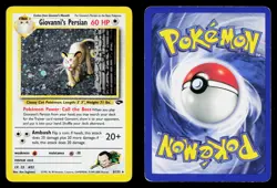 GIOVANNI'S PERSIAN 8/132 RARE GYM CHALLENGE POKEMON UNLIMITED HOLO HP - Image 3