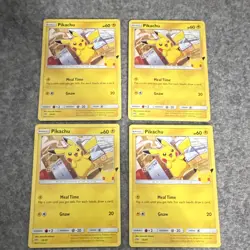 Pikachu 4-Card Lot 25/25 McDonald's Collection 2021 Pokemon TCG English Regular - Image 1