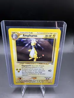 Pokemon TCG: Ampharos - 1/111 Neo Genesis Holo [NM with Hand Swirl!!!!🌀] - Image 1
