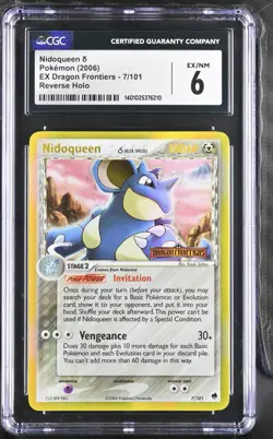 *POP 4* CGC 6 Nidoqueen δ Delta Reverse Holo EX Dragon Frontiers 7/101 Pokemon - Image 1