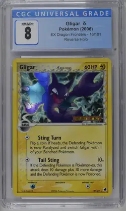 *POP 11* CGC 8 Gligar δ Delta Reverse Holo EX Dragon Frontiers 16/101 Pokemon - Image 1