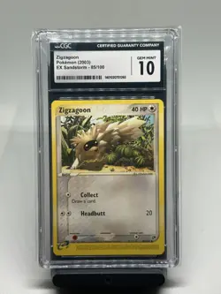VINTAGE Pokemon 2003 English EX Sandstorm EReader ZIGZAGOON 85/100 CGC 10 GEM MT - Image 1
