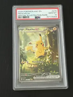 2026 Pokemon ASC EN Special Illustration Rare #276 Pikachu ex PSA 10 GEM MINT - Image 1