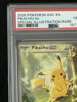 2026 Pokemon ASC EN Special Illustration Rare #276 Pikachu ex PSA 10 GEM MINT - Image 2