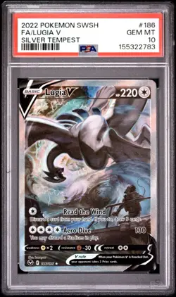 Pokemon Lugia V Alternate Art Alt Art 186/195 Silver Tempest PSA 10 NEW CERT - Image 1
