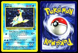 LAPRAS 10/62 HOLO RARE FOSSIL POKEMON UNLIMITED HOLO MP - Image 3