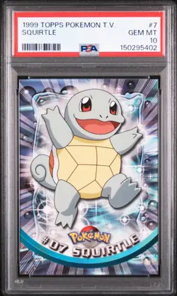 1999 Topps Pokemon T.V. #7 Squirtle GEM MINT -PSA 10 - BLUE LOGO - 1ST PRINT - - Image 1