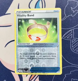 Pokemon Vitality Band Sword & Shield Base Set 185/202 Reverse Holo Uncommon NM - Image 1