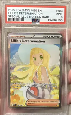 Pokemon Lillie's Determination Me01 Mega Evolution SIR Holo EN 184/132 PSA 9 - Image 1