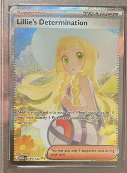 Pokemon Lillie's Determination Me01 Mega Evolution SIR Holo EN 184/132 PSA 9 - Image 4