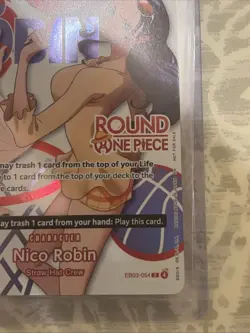 Round 1 NICO ROBIN One Piece TCG Promo EB03-054 - ENGLISH - NM/MT - IN HAND - Image 4