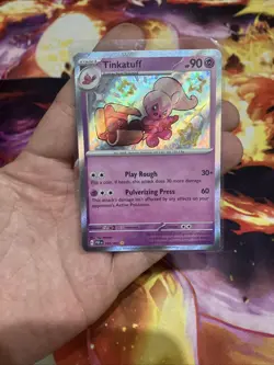 Tinkatuff 166/091 Pokemon Paldean Fates Baby Shiny Rare Near Mint - Image 1