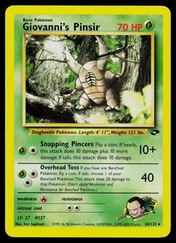 Pokemon Card - Giovanni's Pinsir Gym Challenge 24/132 Unlimited Rare - Image 1