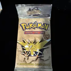 Sealed Pokemon TCG Fossil Booster Pack Zapdos Artwork 11 Cards English WotC - Image 1