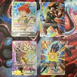 Dragon Ball Fusion World Raging Roar SCR/SR Alt Art Foil 4-Card Lot - Image 1