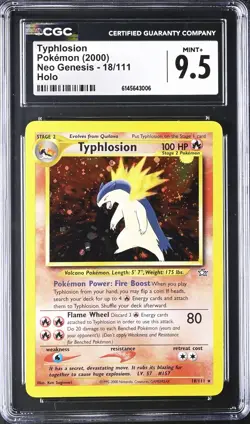 CGC 9.5 Typhlosion Neo Genesis 18/111 Holo WOTC 2000 Pokemon Card psa - Image 1