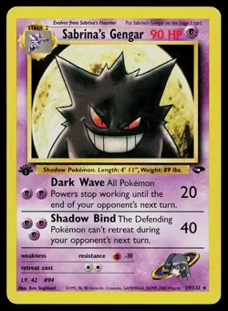 Pokemon Card Gym Challenge Sabrina's Gengar 29/132 1st Edition Rare - Image 1