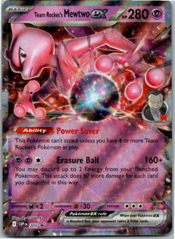 Team Rocket's Mewtwo ex Promo SV: Scarlet & Violet Promo Cards 205 NM Holo - Image 1