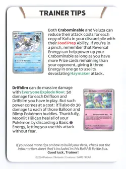 Galvantula Scarlet & Violet Stellar Crown Trainer Tips Build & Battle Insert B - Image 2
