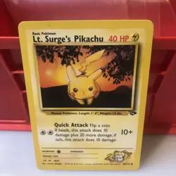 Lt. Surge’s Pikachu 84/132 Gym Challenge Pokemon Card NM-MINT - Image 2