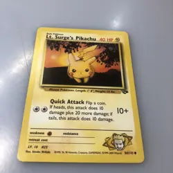 Lt. Surge’s Pikachu 84/132 Gym Challenge Pokemon Card NM-MINT - Image 3
