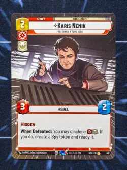 Star Wars Unlimited: Karis Nemik - Freedom is a Pure Idea Hyperspace SEC 412 - Image 1