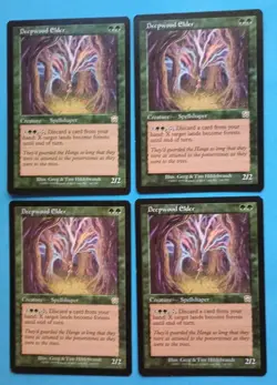 Magic the Gathering MTG Mercadian Masques DEEPWOOD ELDER X 4 LP/EX RARE 1999! - Image 1