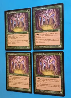Magic the Gathering MTG Mercadian Masques DEEPWOOD ELDER X 4 LP/EX RARE 1999! - Image 2