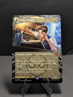 Peter Parker 208 Borderless Mythic MTG Marvel's Spider-Man SPM Double-Sided NM - Image 1