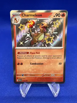 Pokemon SV Paldean Fates Charmeleon 110/091 Baby Shiny Rare NM - PRINT LINE - Image 1