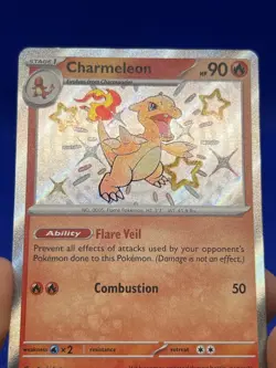 Pokemon SV Paldean Fates Charmeleon 110/091 Baby Shiny Rare NM - PRINT LINE - Image 2