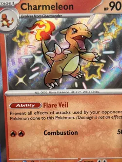 Pokemon SV Paldean Fates Charmeleon 110/091 Baby Shiny Rare NM - PRINT LINE - Image 3