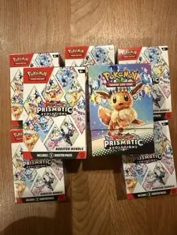Pokemon prismatic evolutions booster bundle empty box 6 Six Total - Image 3