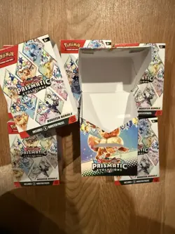 Pokemon prismatic evolutions booster bundle empty box 6 Six Total - Image 4