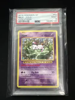 Pokemon Mew 53/108 Holo Rare XY Evolutions PSA 9 Mint - Image 1