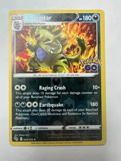 Tyranitar 043/078 Holo Rare Pokemon GO Pokemon Reverse Holo Lightly Played - Image 1