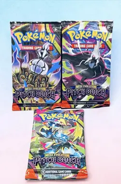 Pokemon Pitch Black Booster Packs Lot Of 3: ME Pitch Black (Read Description) 🔥 - Image 1