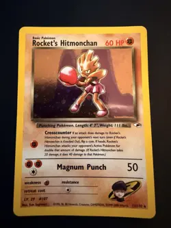 Pokemon TCG Rockets Hitmonchan 11/132 Gym Heroes Holo Rare - Image 1