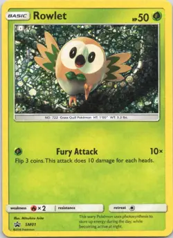 2016 SM Promos Rowlet - SM01 HOLO #SM01 - Image 1