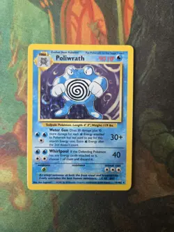 Poliwrath 013/102 Base Set Holo MP Condition Pokemon TCG - Image 1