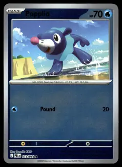 Popplio 018/084 Common Pitch Black Pokemon Reverse Holo Near Mint - Image 1