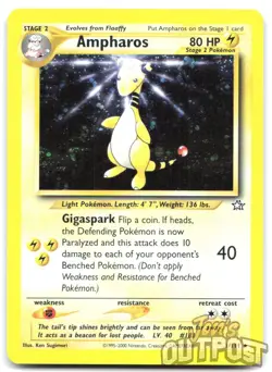 Ampharos 1/111 Rare Neo Genesis Pokemon Unlimited Holo NM - Image 1