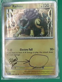 Pokemon TCG Raikou Cosmo Holo Rare Possible Bleed Error - Image 1