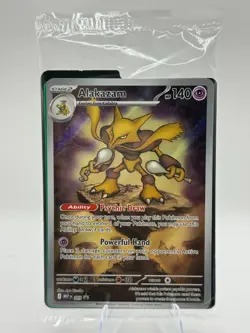 Mega Evolutions Alakazam 009 Promo Card - Pokemon ETB Black Star Promo - Image 1