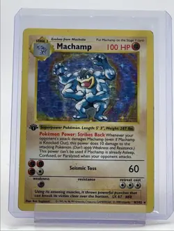 MACHAMP 2000 POKEMON ORIGINAL BASE SET 1ST EDITION RARE HOLO 8/102 Q2373 - Image 1