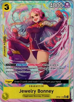 One Piece | Two Legends | Jewelry Bonney (Parallel) | SR | OP08-105 | NM - Image 1