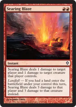 MTG English Searing Blaze Light Play Foil Worldwake - Image 1